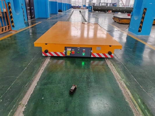 黄色い重負荷100トンの製鉄業の電気輸送車両のための電池式の移動のカート